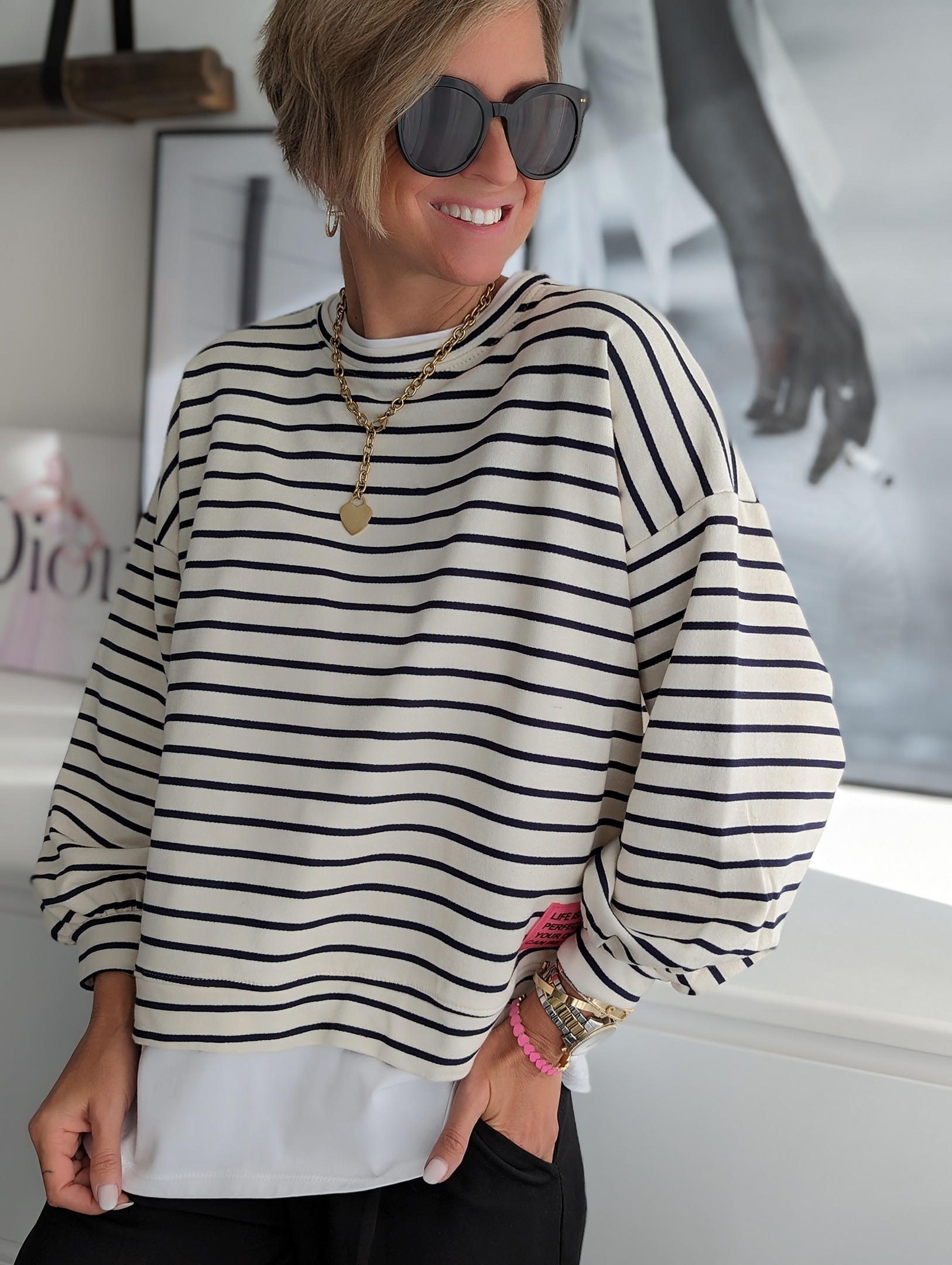 Sweater LIFE ISN’T PERFECT – Two in one – versch. Farben