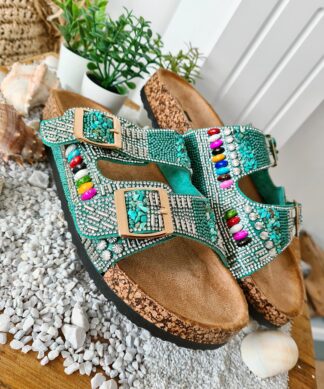 Pantolette BOHO JEWELS 2.0 – grün