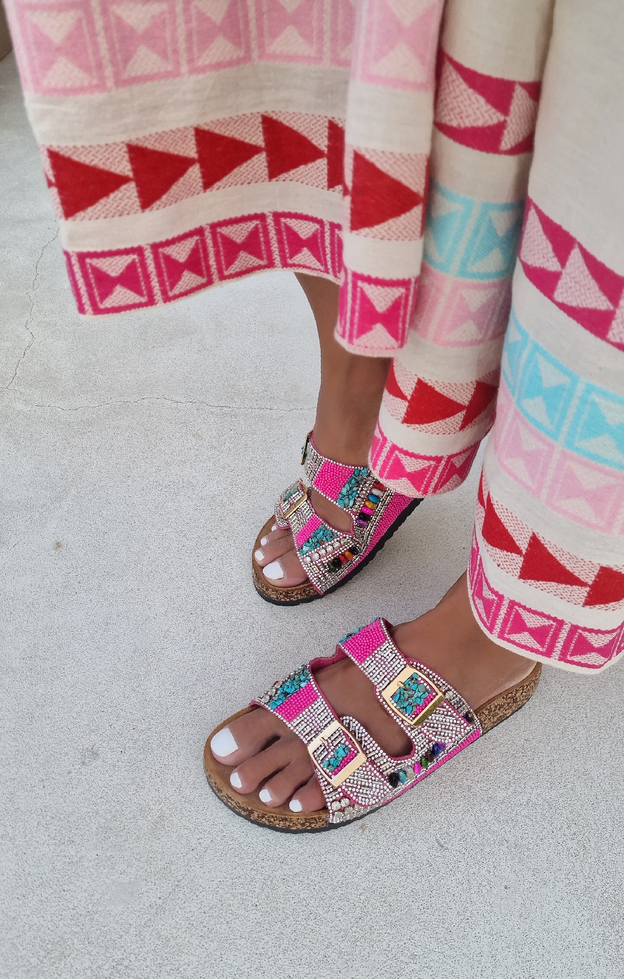 Pantolette BOHO JEWELS 2.0 – fuchsia