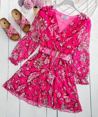 kurzes Kleid – Golden Details – pink