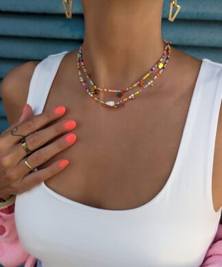 bunte Kette mit Muschel – Colourful Shell