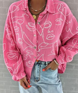 kurze Musselinbluse Face Off – versch. Farben