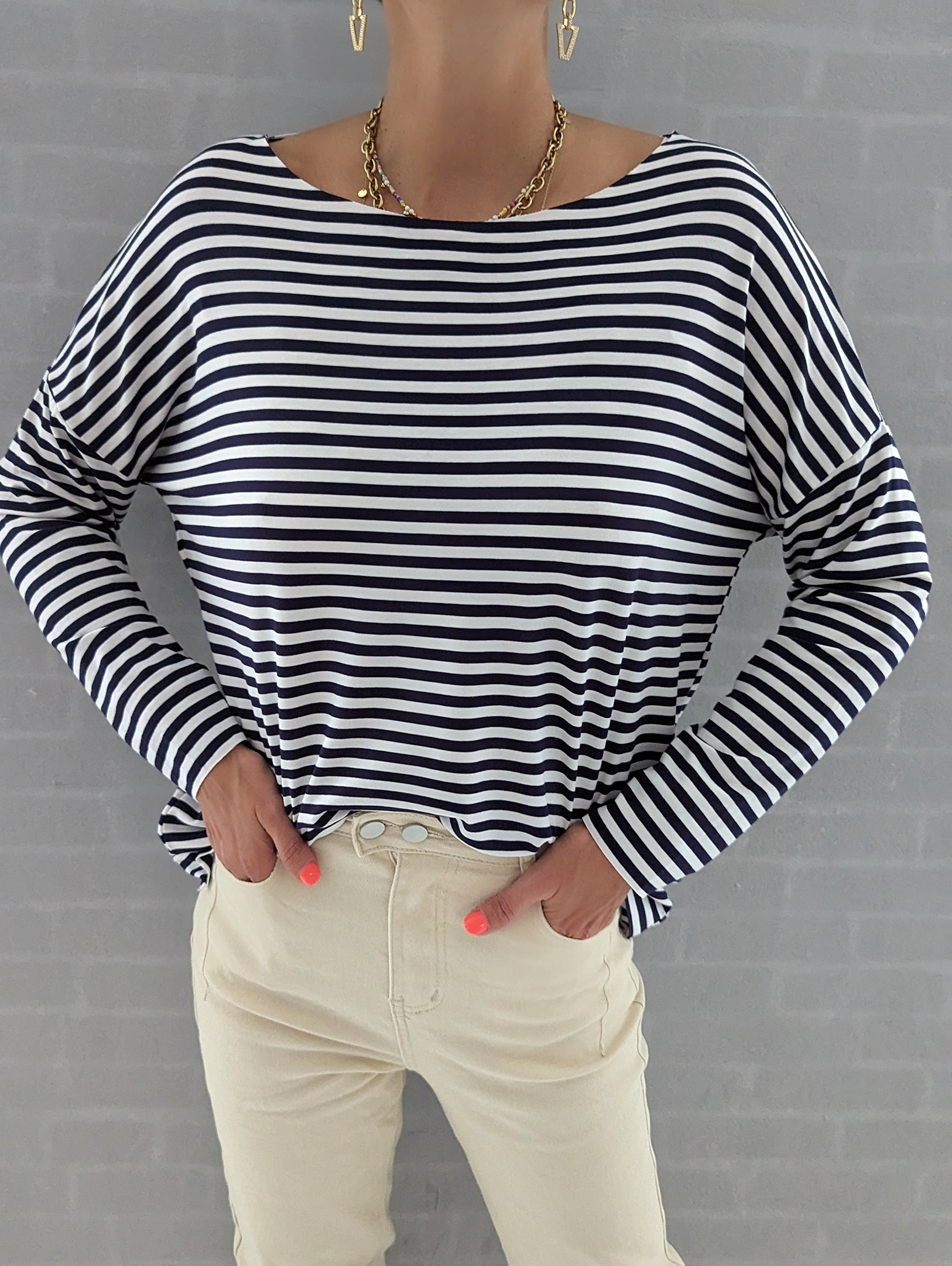 gestreiftes Longsleeve BASIC LINES – versch. Farben