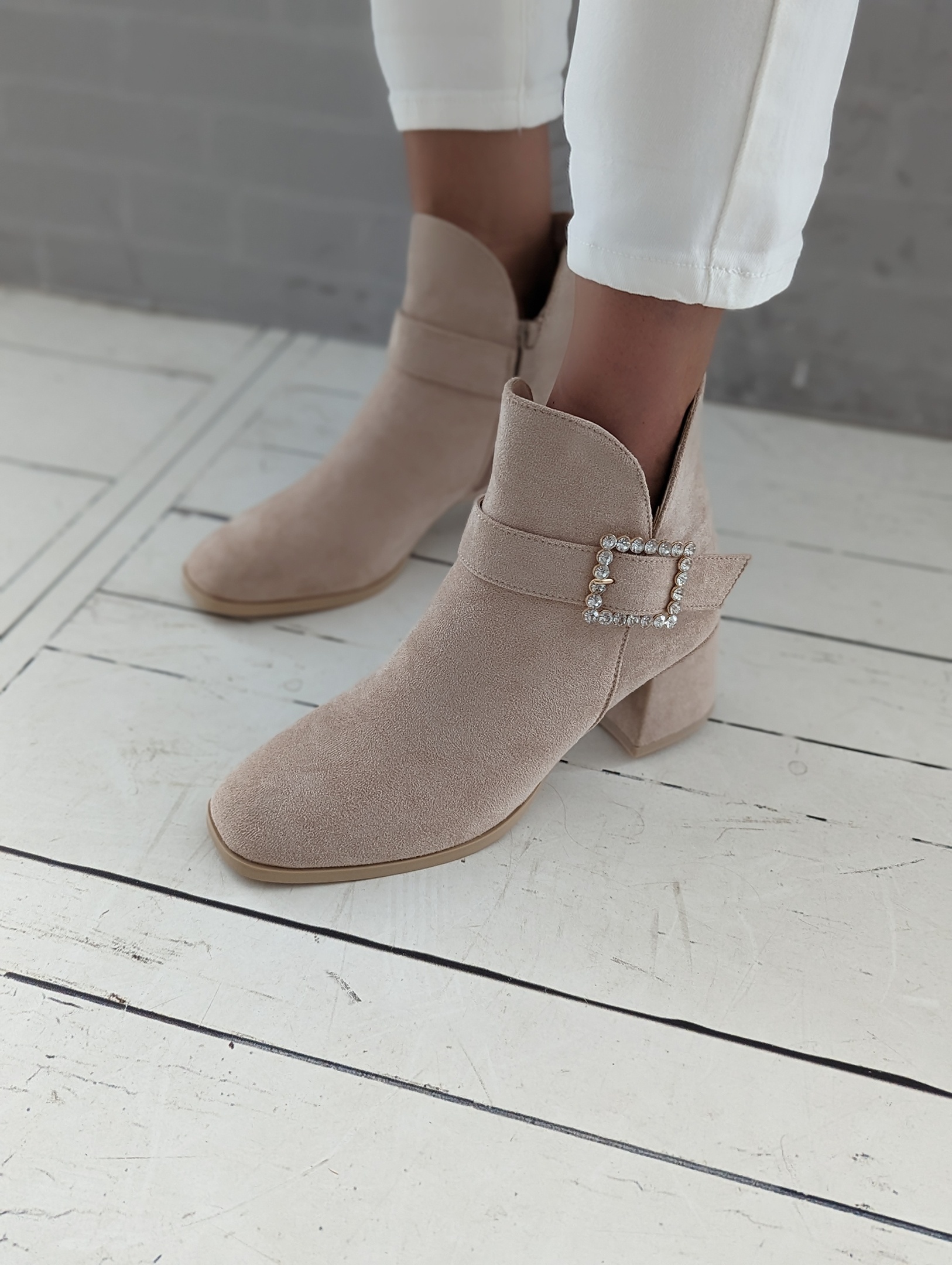 Stiefelette SUEDE DIAMOND – beige