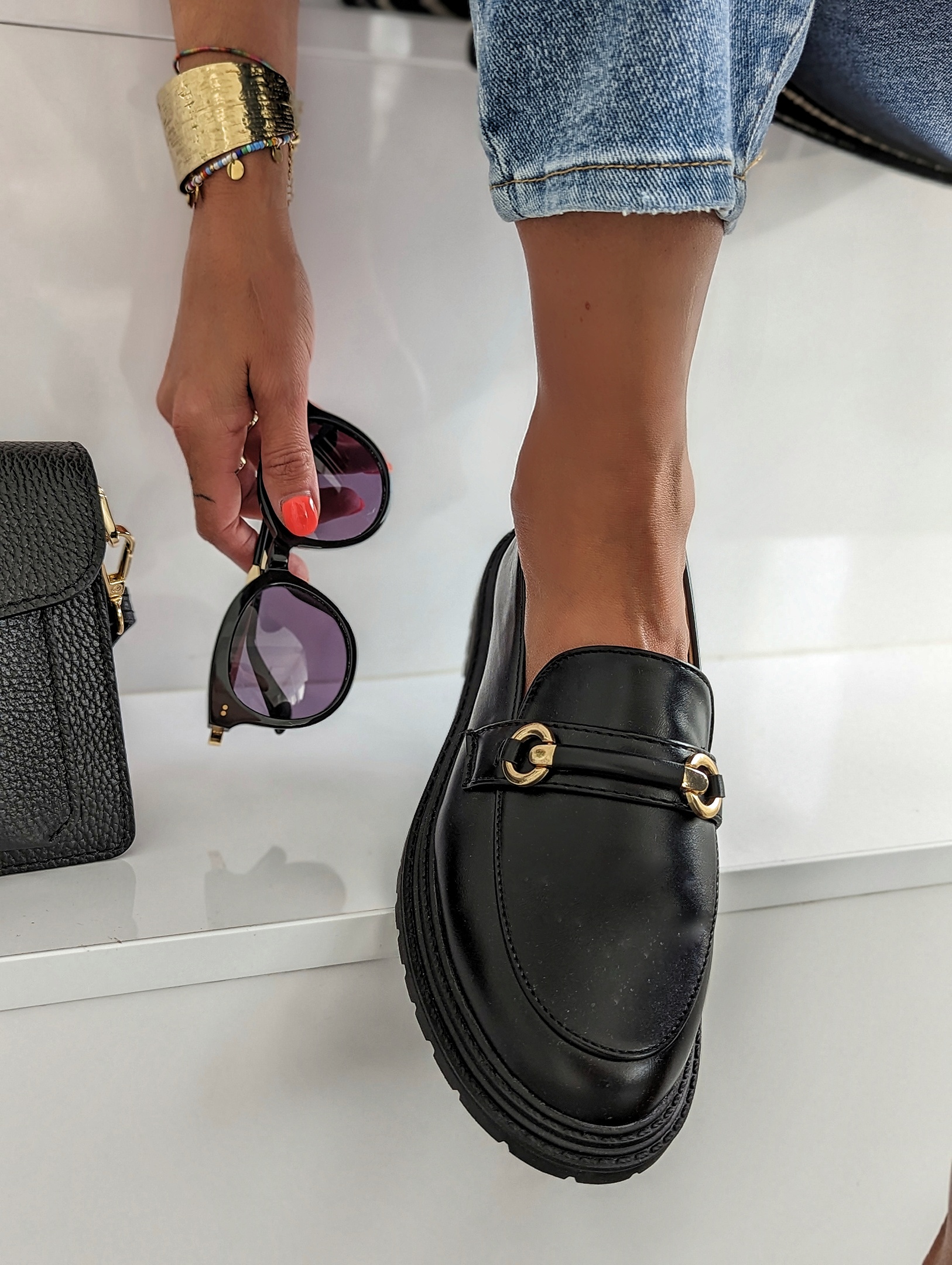 flache LOAFER – BROOKLYN – schwarz