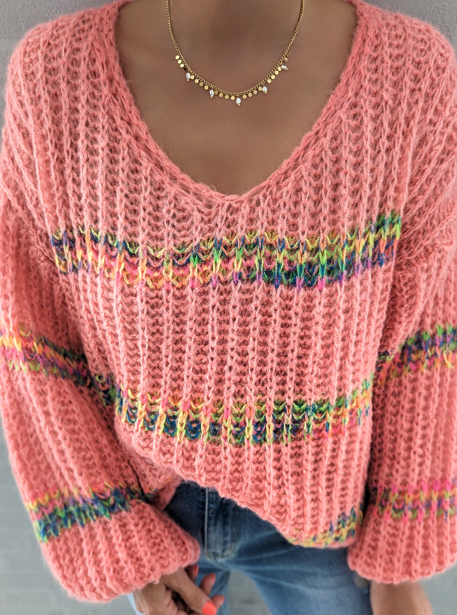Strickpullover – Colourful Lines – versch Farben