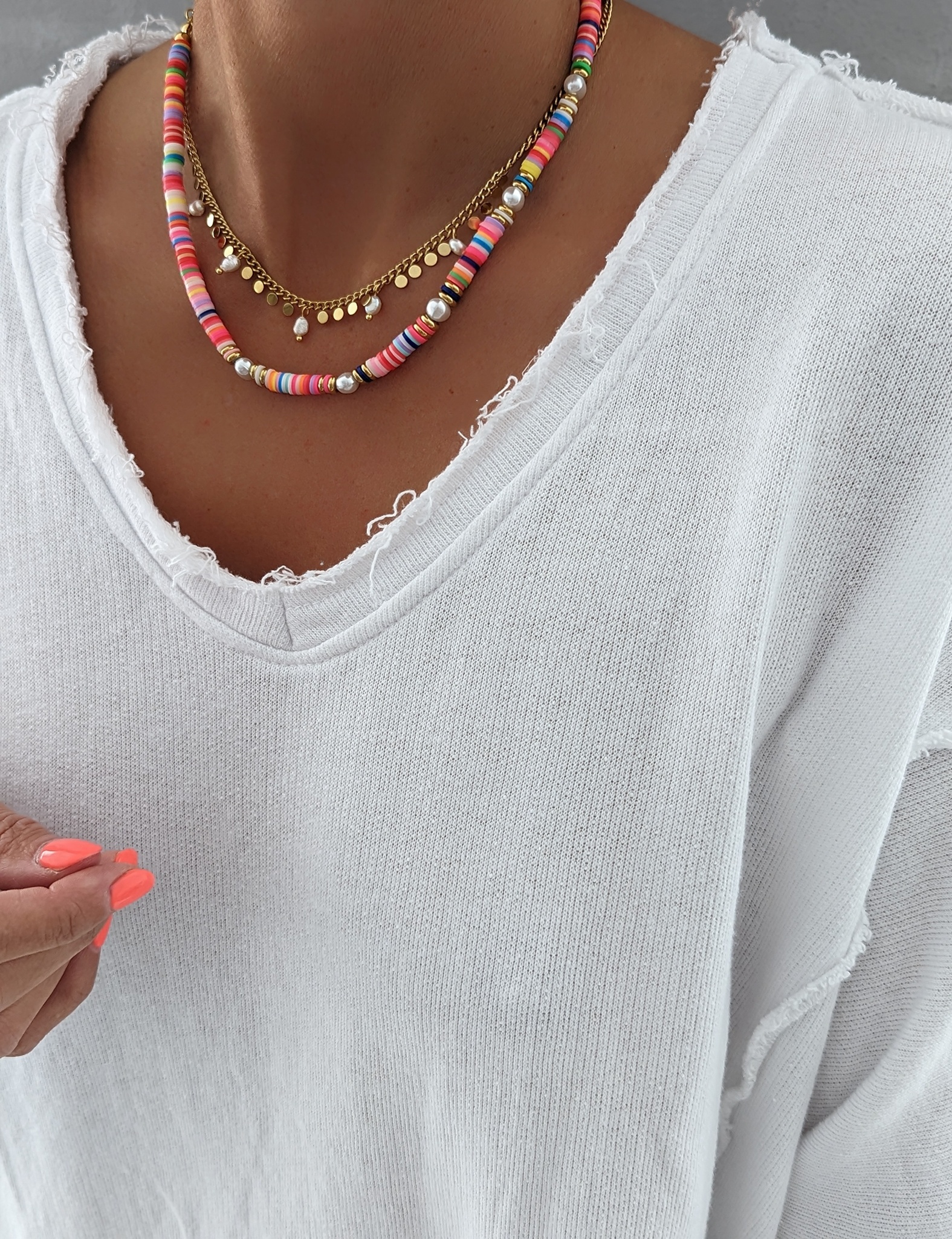 bunte Kette mit Perlen – Rainbow Pearls