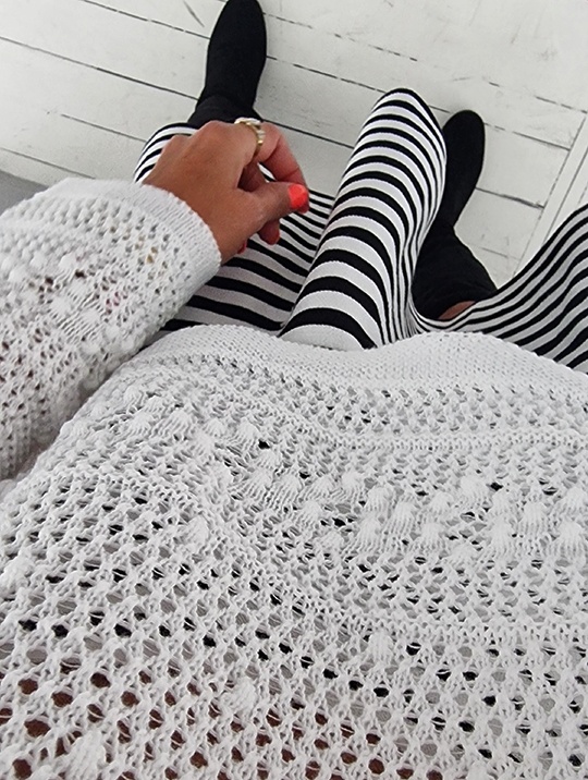 Lochstrickpullover – COLIMA – weiss