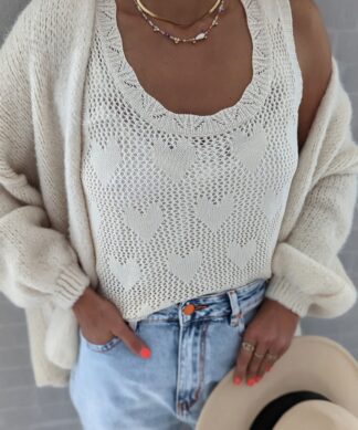Häkelstrick Top – SUMMER SUN – beige