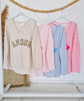 Longsleeve – AMOUR LOVE – versch. Farben