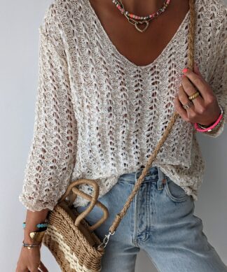 Lochstrickpullover – Come Away With Me