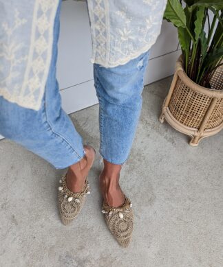 Mule SHELLS AND PEARLS – khaki