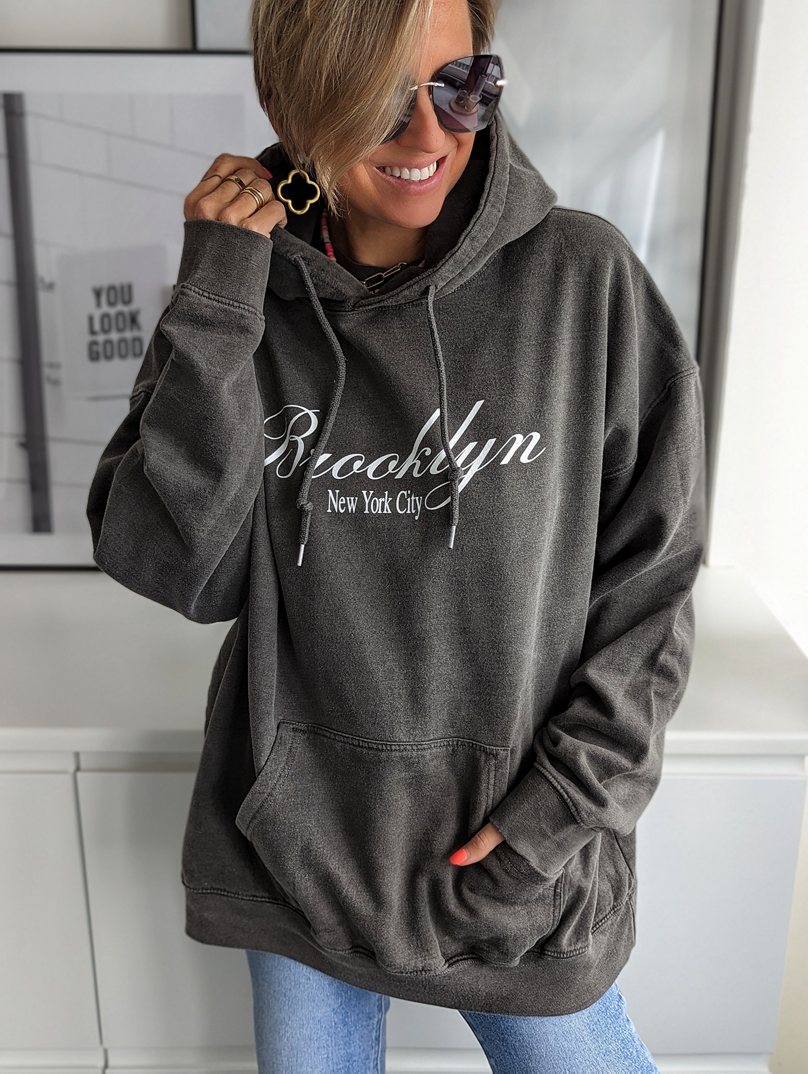 HOODIE – MISS BROOKLYN –  acidwash SALE