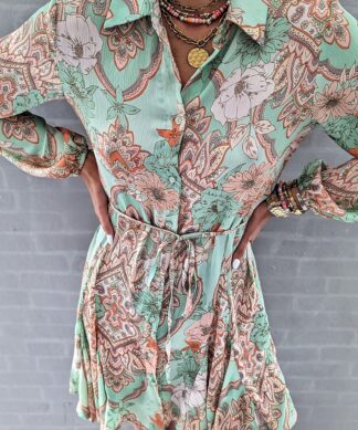 kurzes Kleid – LET IT BLOOM – grün
