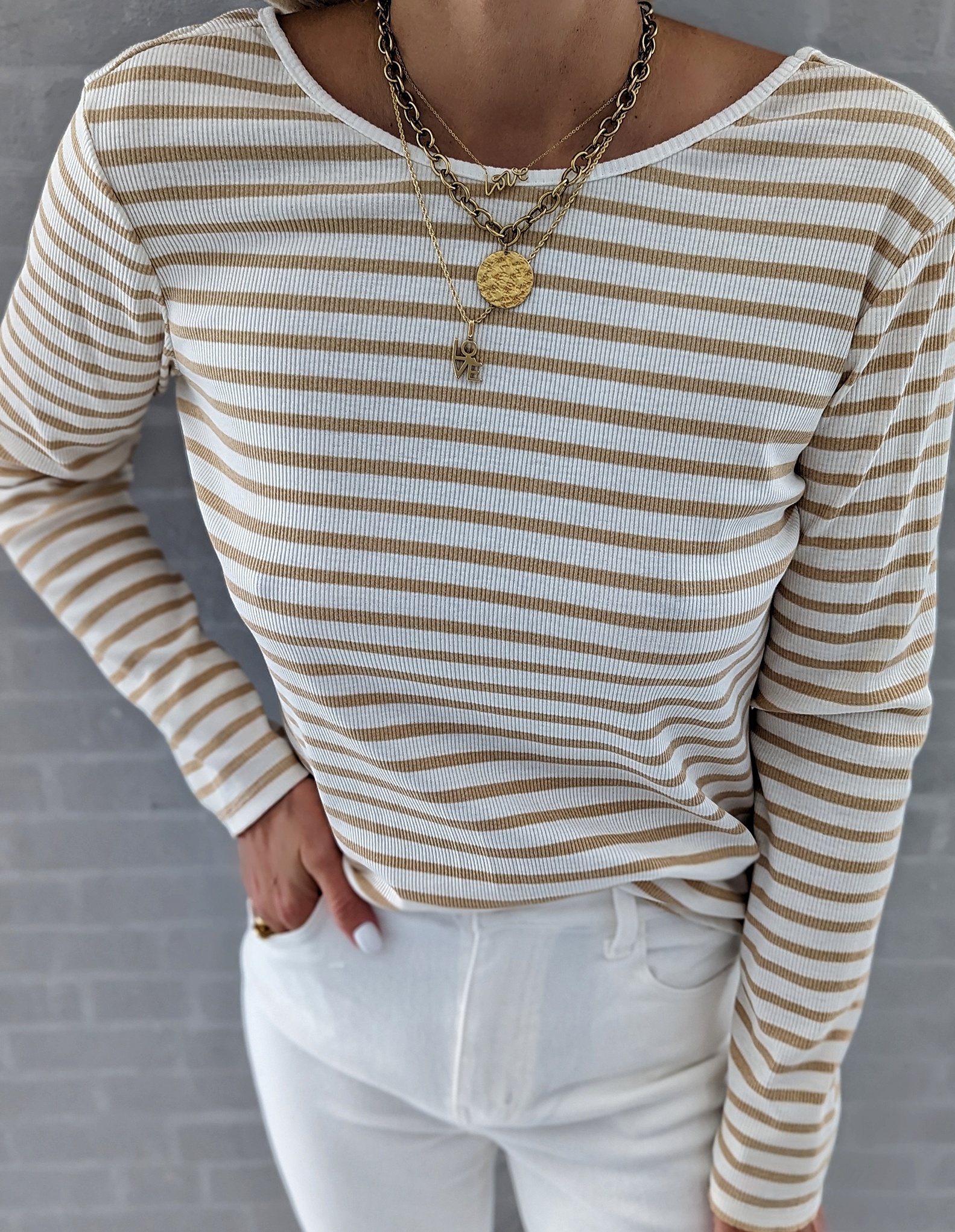 Longsleeve – Casual Stripes – versch. Farben