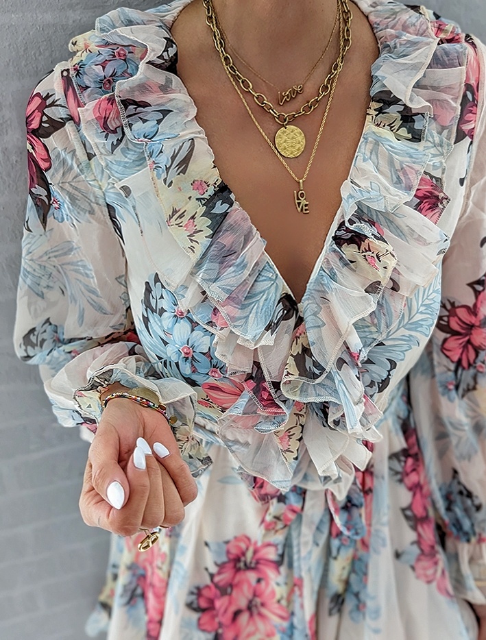 feines Kleid – ALWAYS PICK FLOWERS – EXCLUSIVE COLLECTION creme