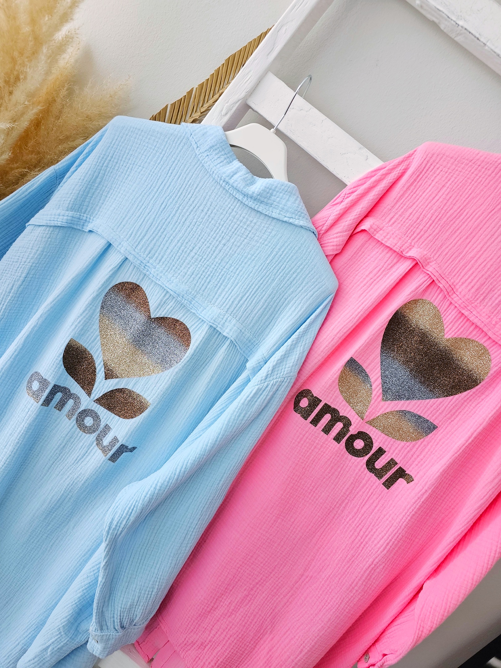 Musselinbluse SHINY AMOUR – versch. Farben SALE