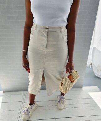 Midi Jeansrock ONLY ONE  – beige