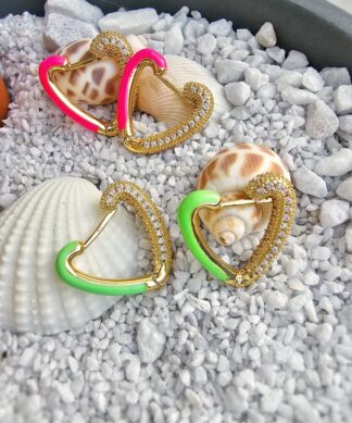 Ohrringe NEON SPARKLING HEART – versch. Farben