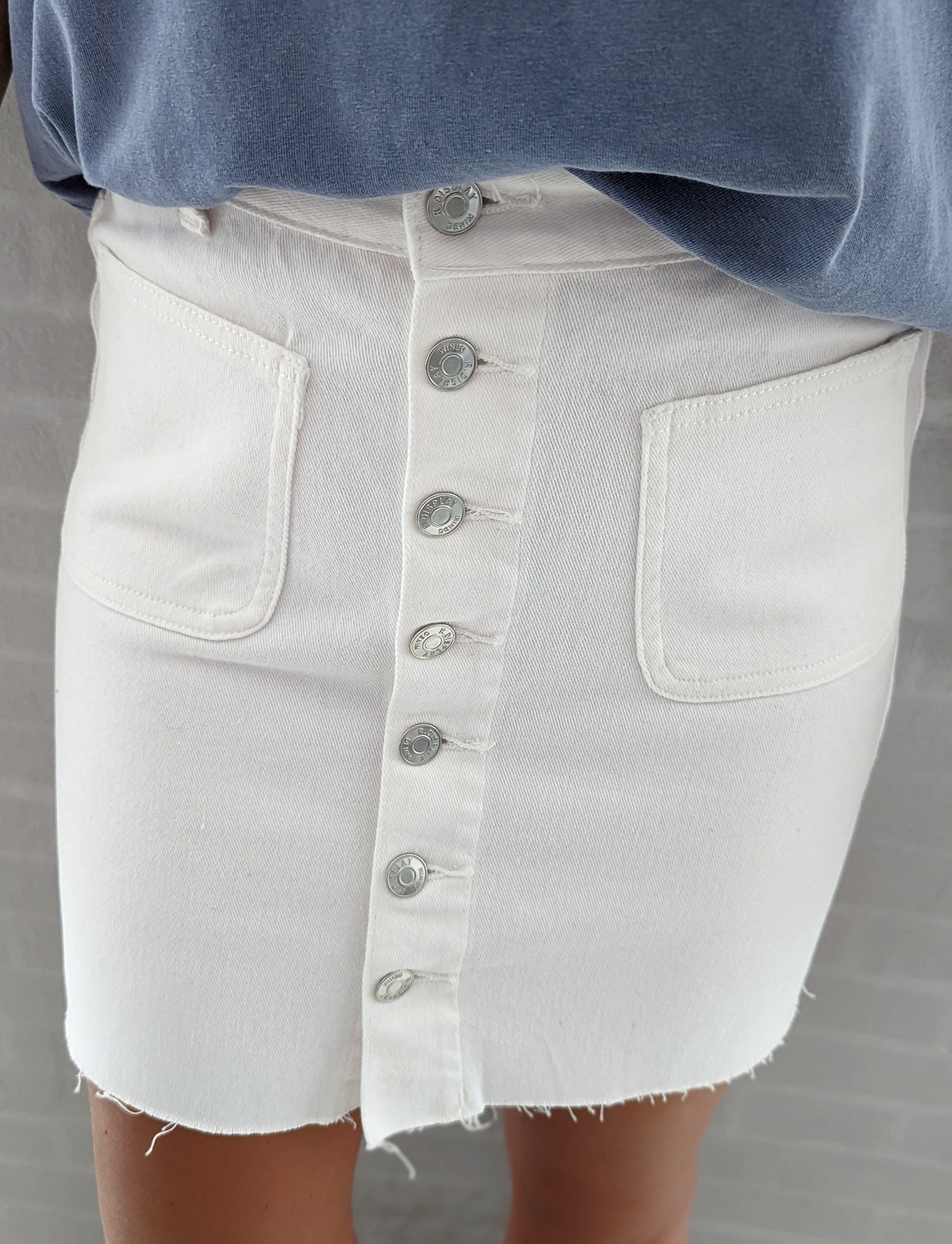 kurzer Jeans Rock KEY WEST – white