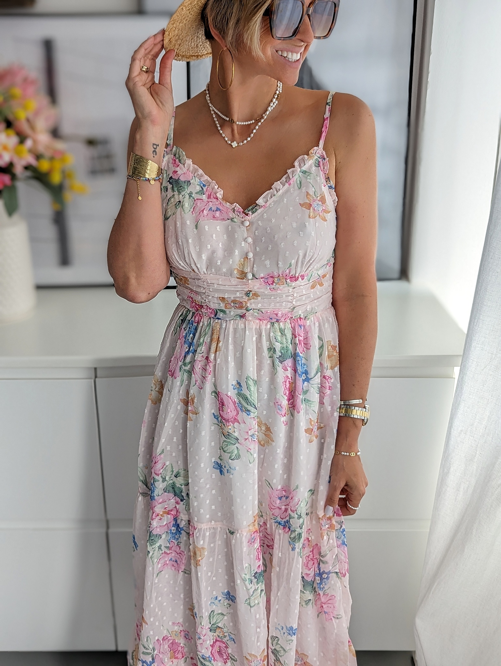 langes Kleid – Among the Flowers – rosa