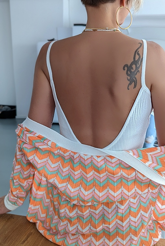 Strick-Body – BACKLESS – white