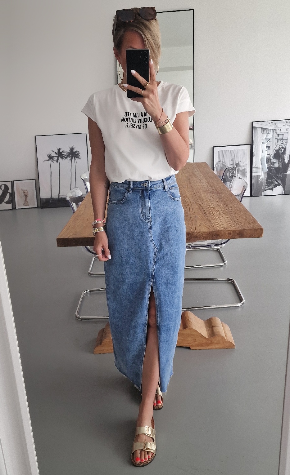 Maxi Jeansrock Turn It Up – mid blue