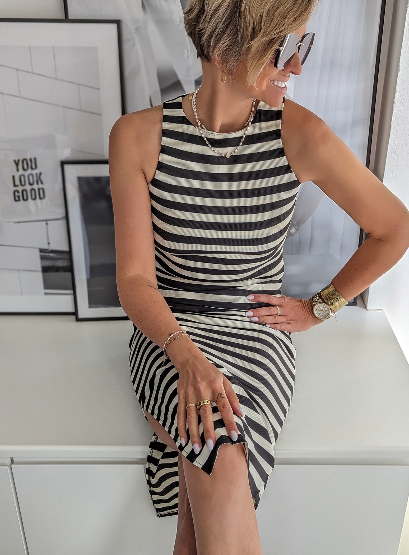 langes Shirtkleid MOVE ON – STRIPES