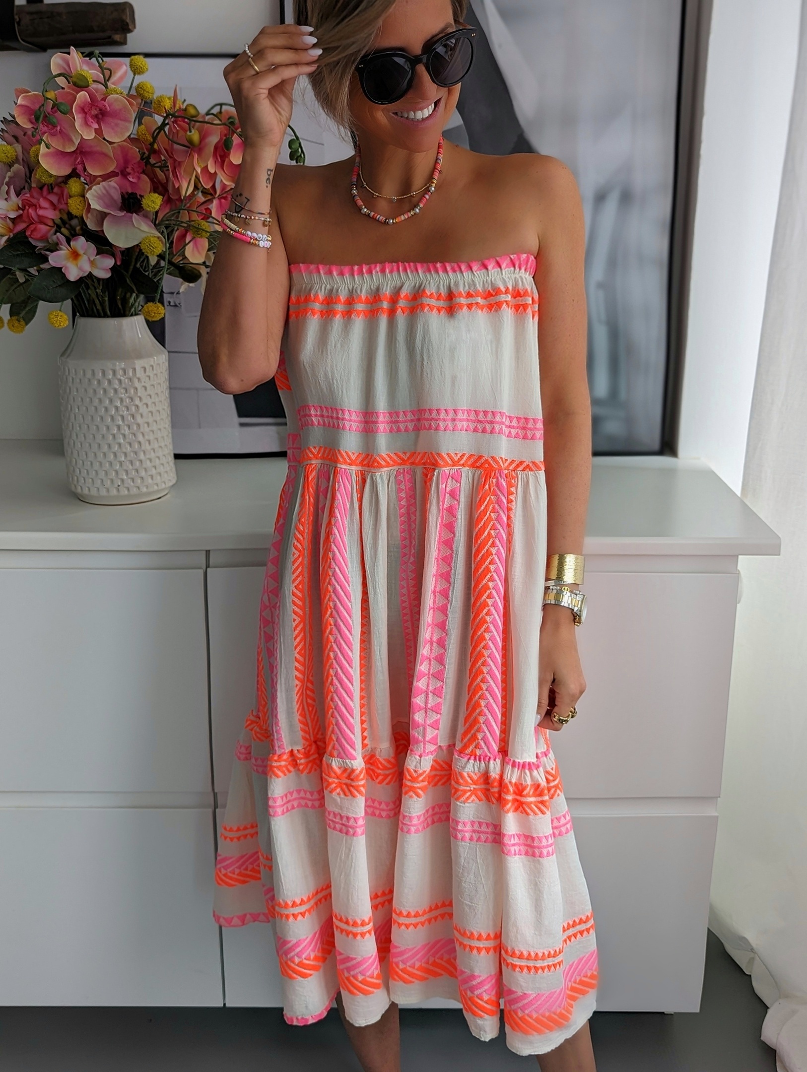 langer Rock NEON TOUCH – colourblock