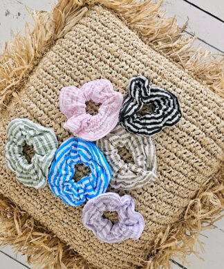 Musselin Scrunchie STRIPE – versch. Farben