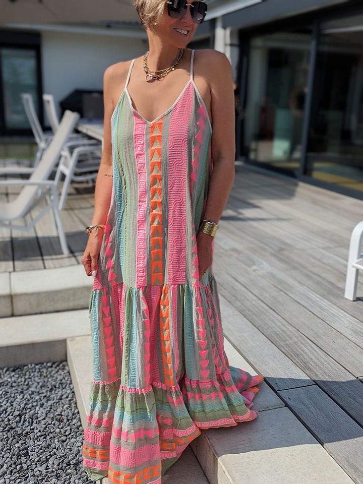 Langes Spaghettiträgerkleid ST. BARTH – EXCLUSIVE COLLECTION