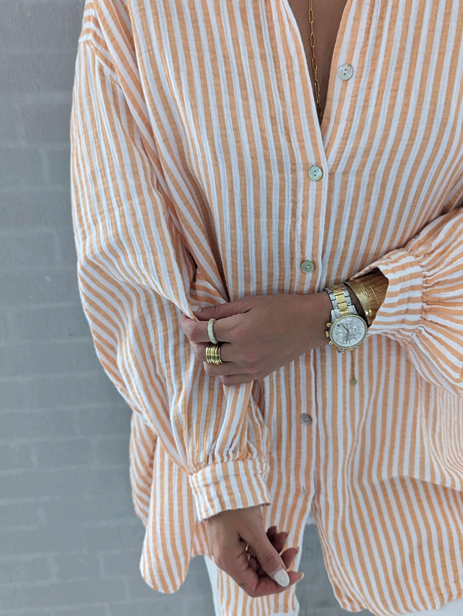 lange Musselinbluse BIG EXTRA  – versch. Farben