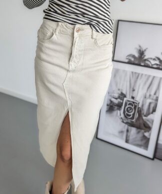 Midi Jeansrock SWEET ENERGY – beige
