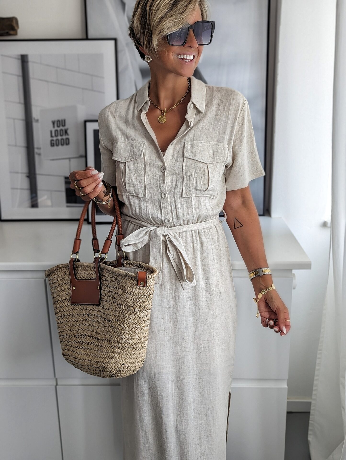 langes KURZARM HEMDKLEID SIMPLICITY SALE