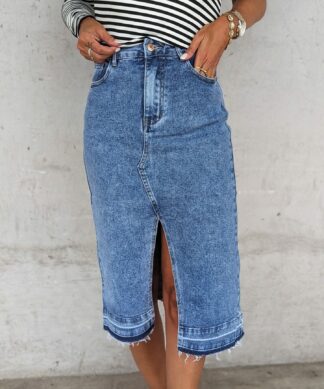 Midi Jeansrock POPSTAR – dark blue