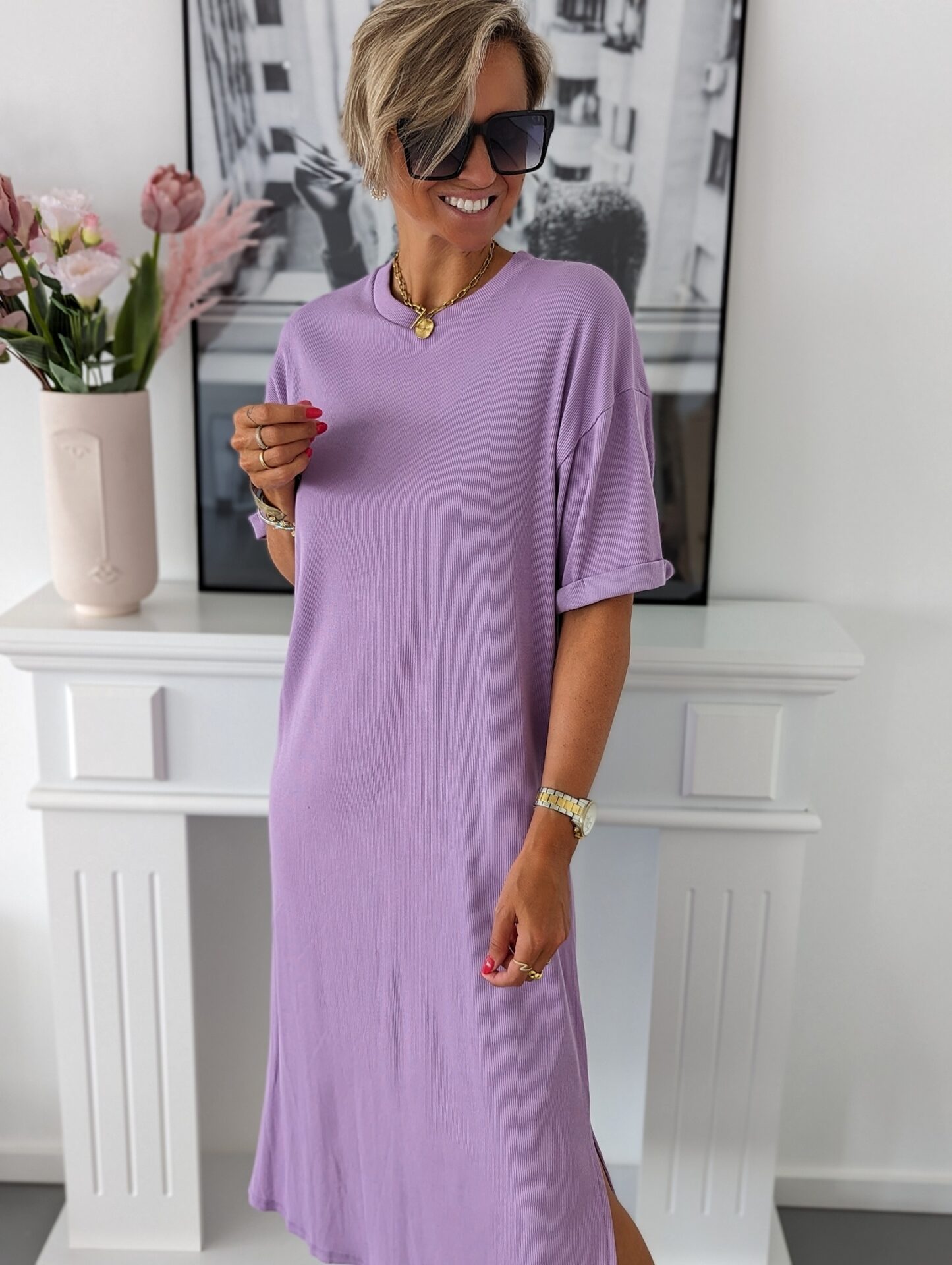 Ribbed Shirt Dress SO FRESH – versch. Farben