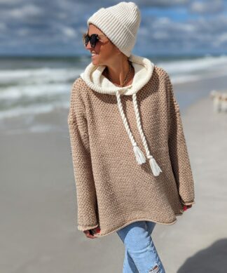 Strick Hoodie BICOLOR – versch. Farben