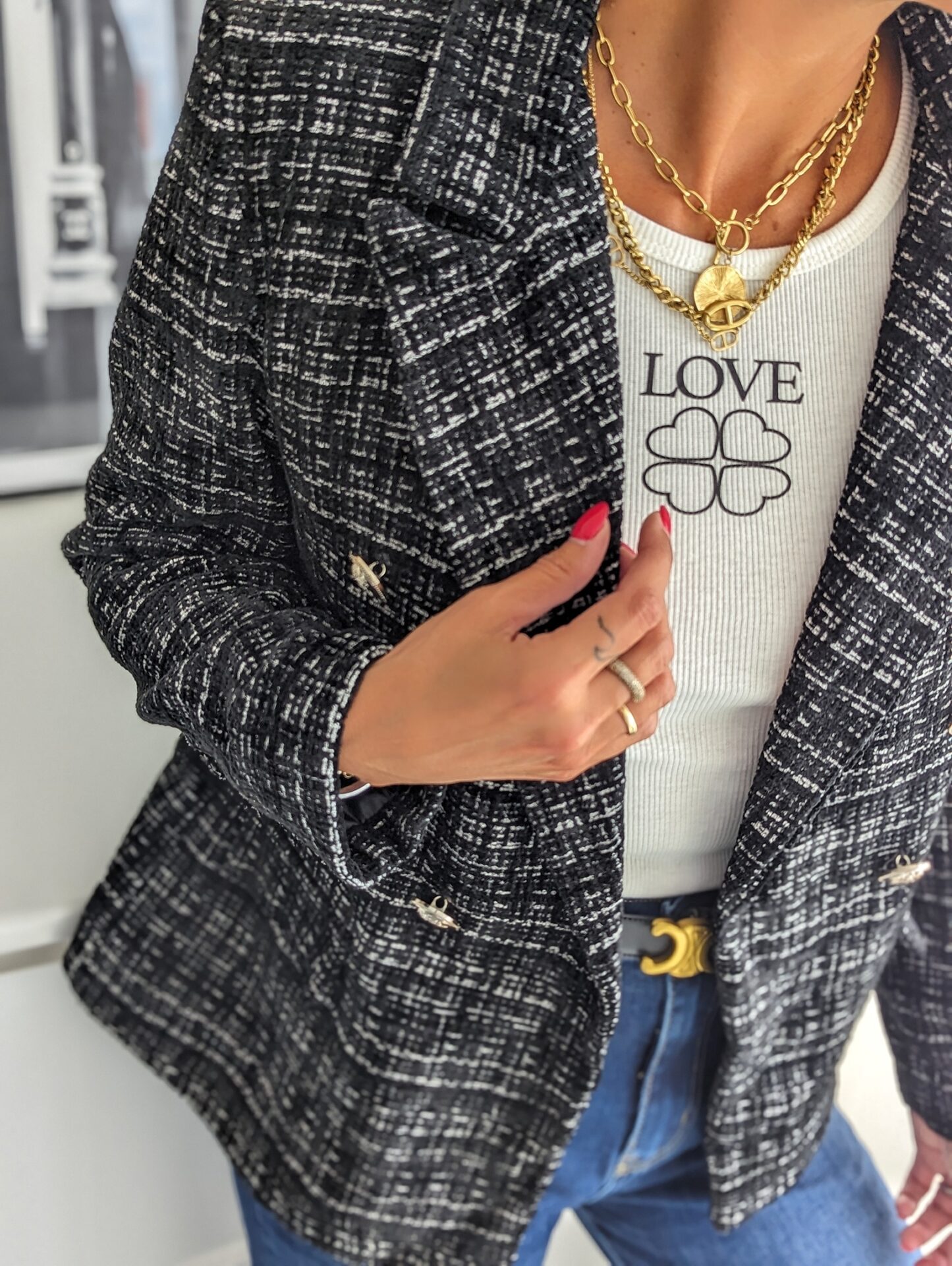 Boucle Blazer WAFFLES – versch. Farben