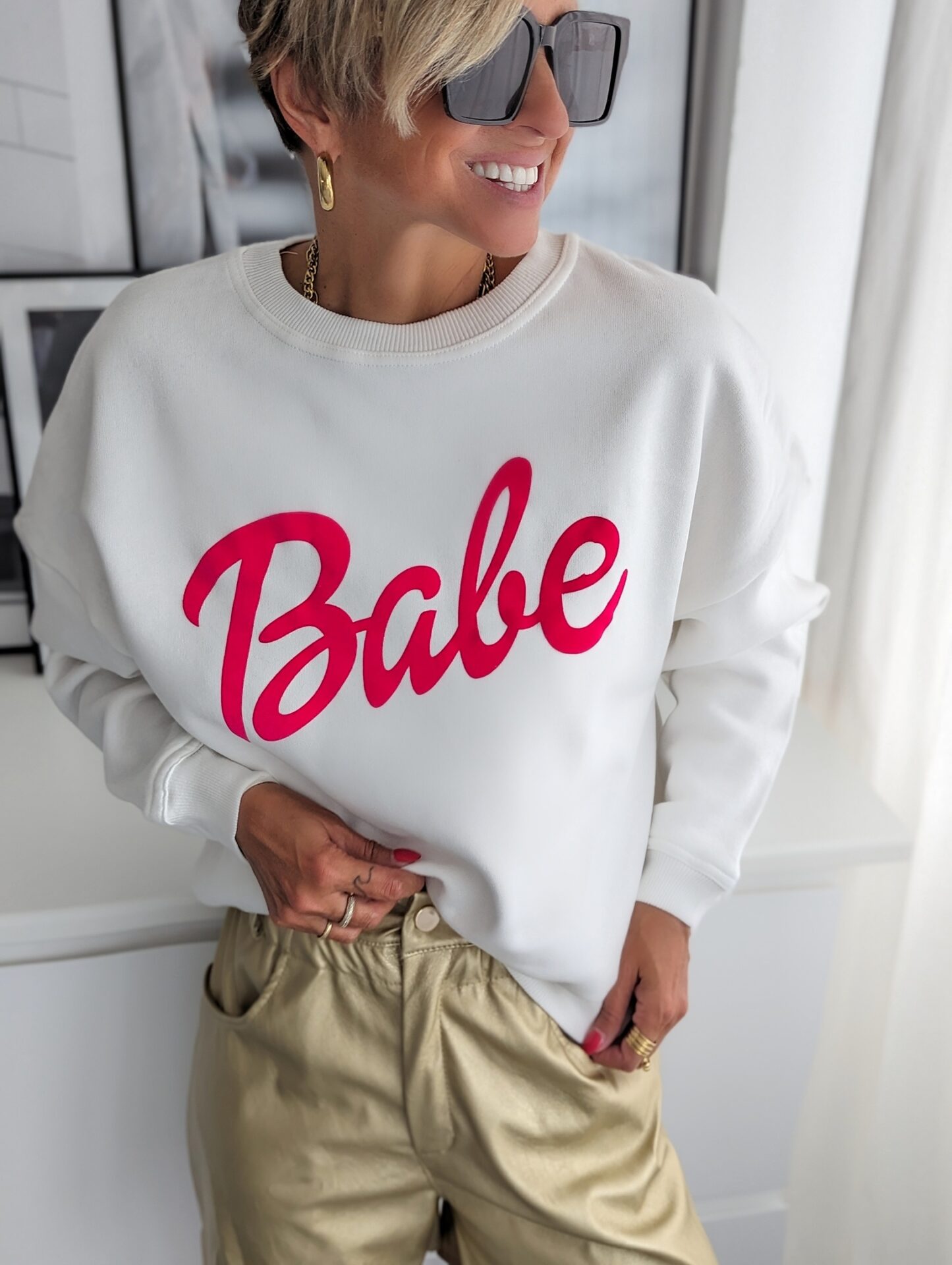 Sweater PINK BABE – weiss PINK COLLECTION