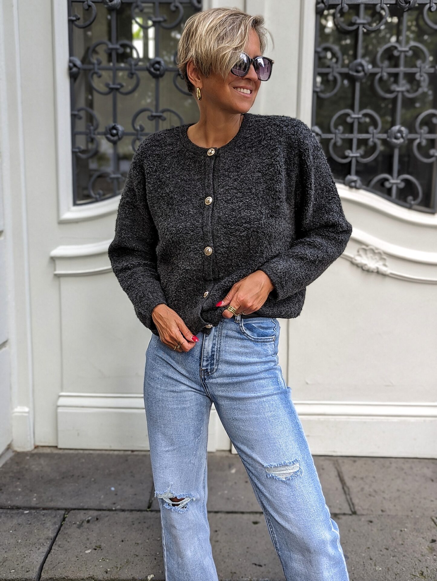 Boucle Knit Cardigan INTENSE