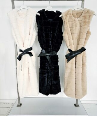 lange Weste FAUX FUR – versch. Farben