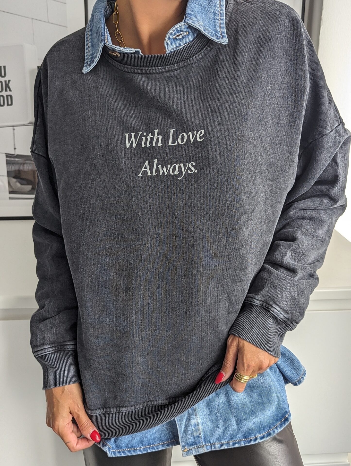 Sweater WITH LOVE ALWAYS – versch. Farben