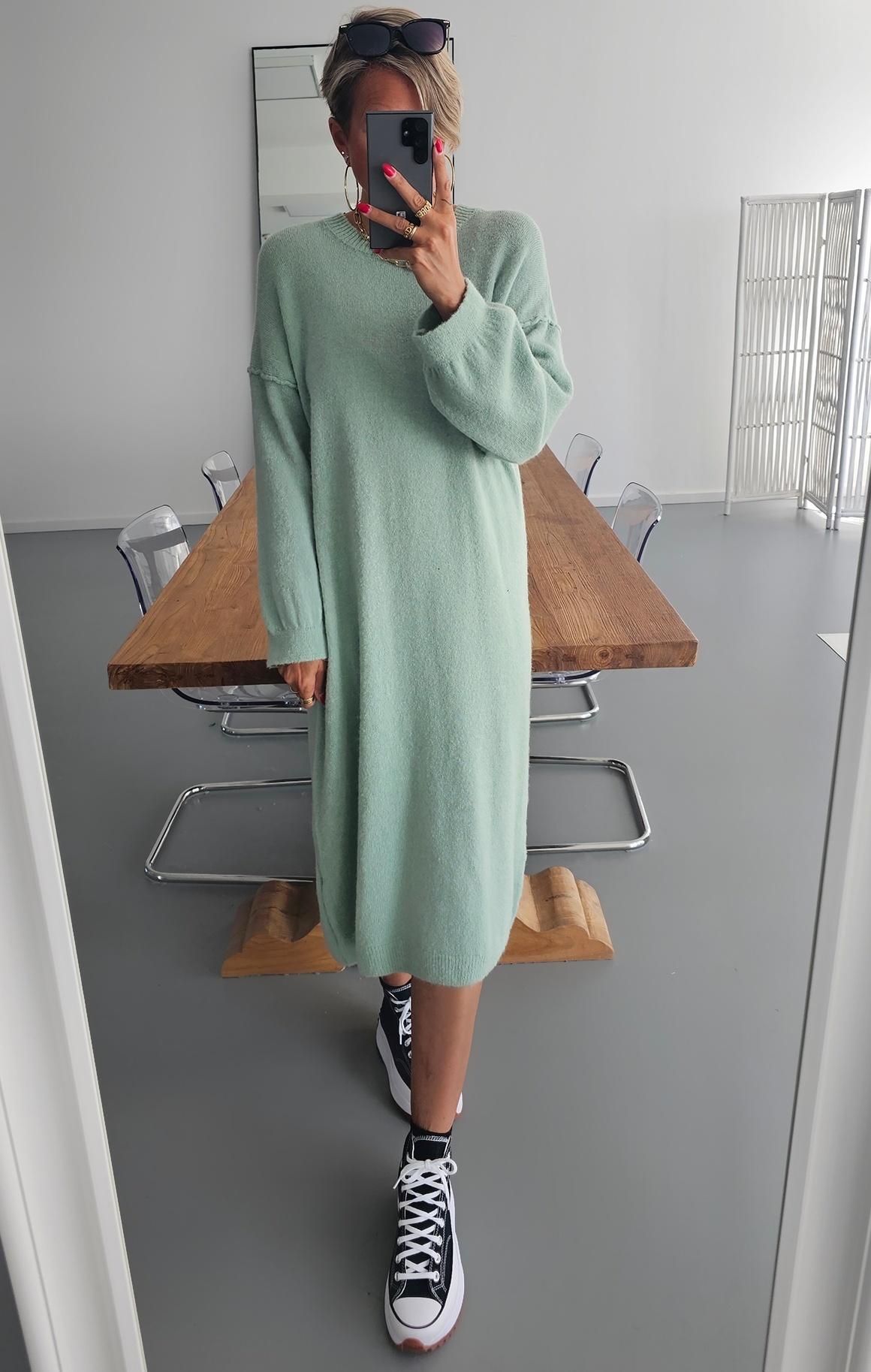 Langes Strickkleid SMOOTH OPERATOR – versch. Farben