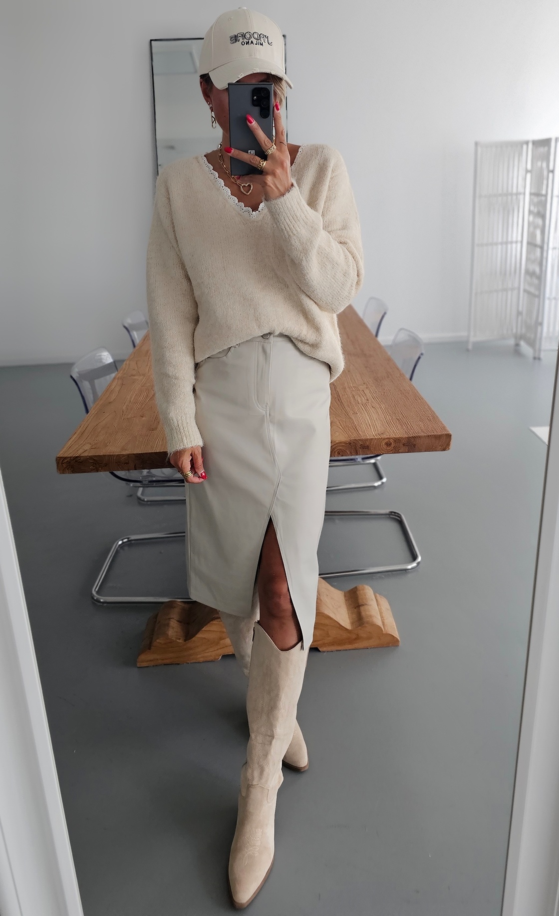 Kunstlederrock DISHY – beige