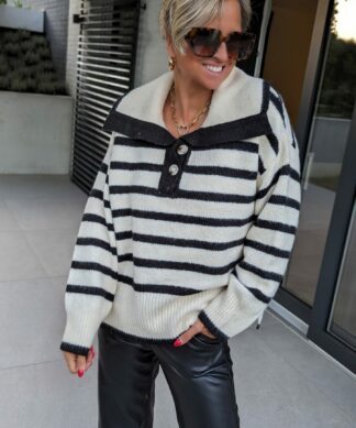 gestreifter Pullover DOUBLE BUTTON