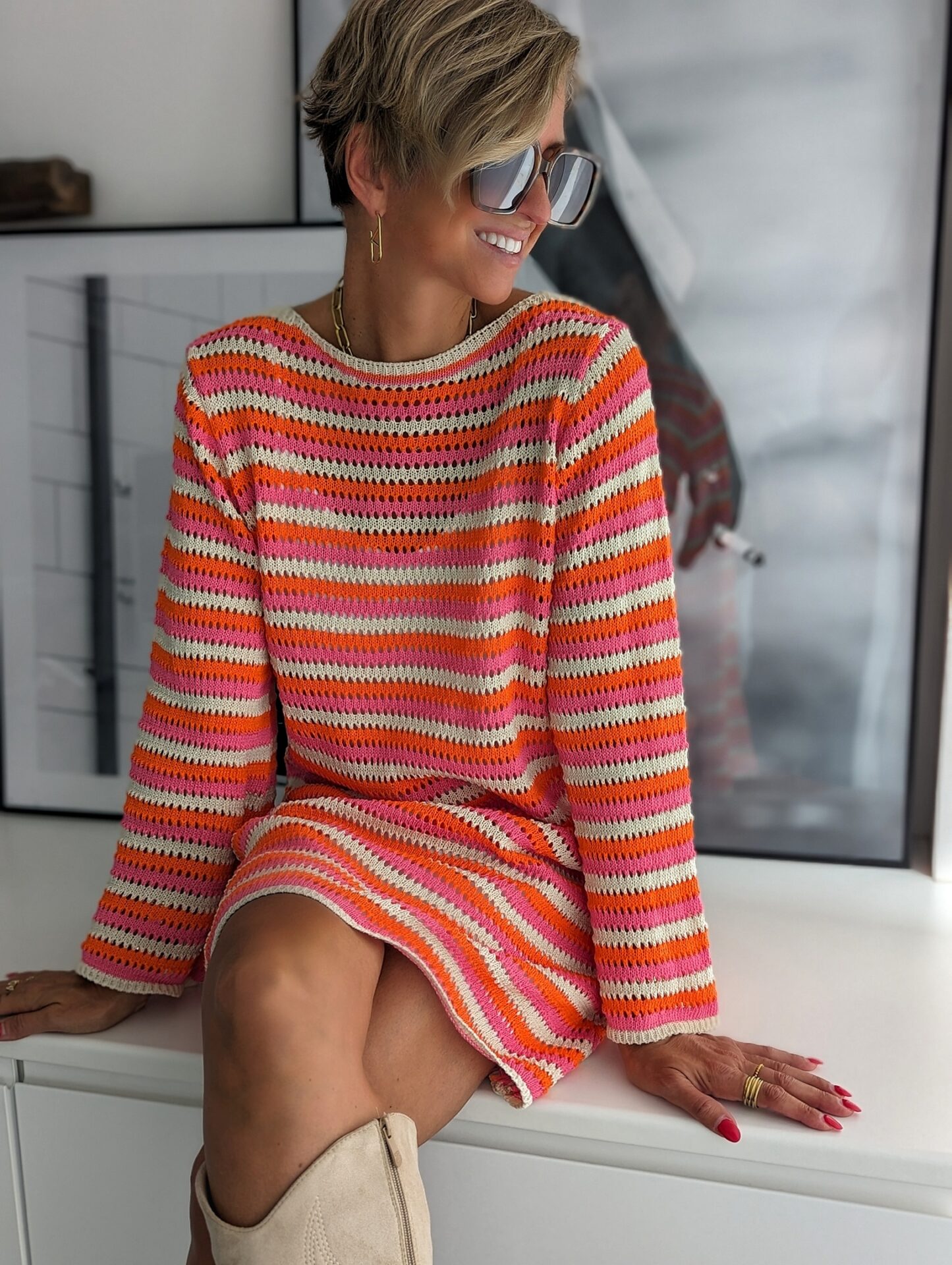 Lochstrickkleid POMELO SALE