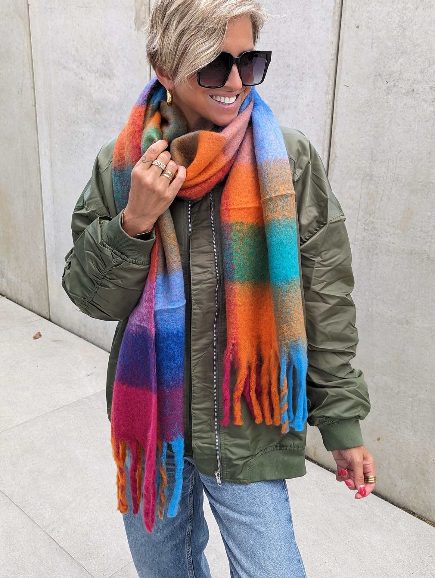 Schal COLOURFUL FRINGE – versch. Farben