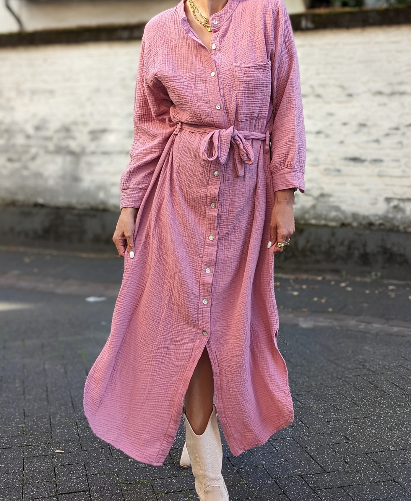 langes Musselinkleid HIT THE ROAD – versch. Farben – Mid Season Sale