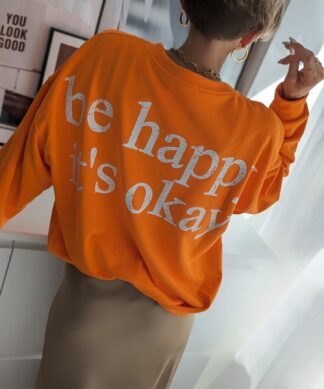 Sweater BE HAPPY BACKPRINT – versch. Farben