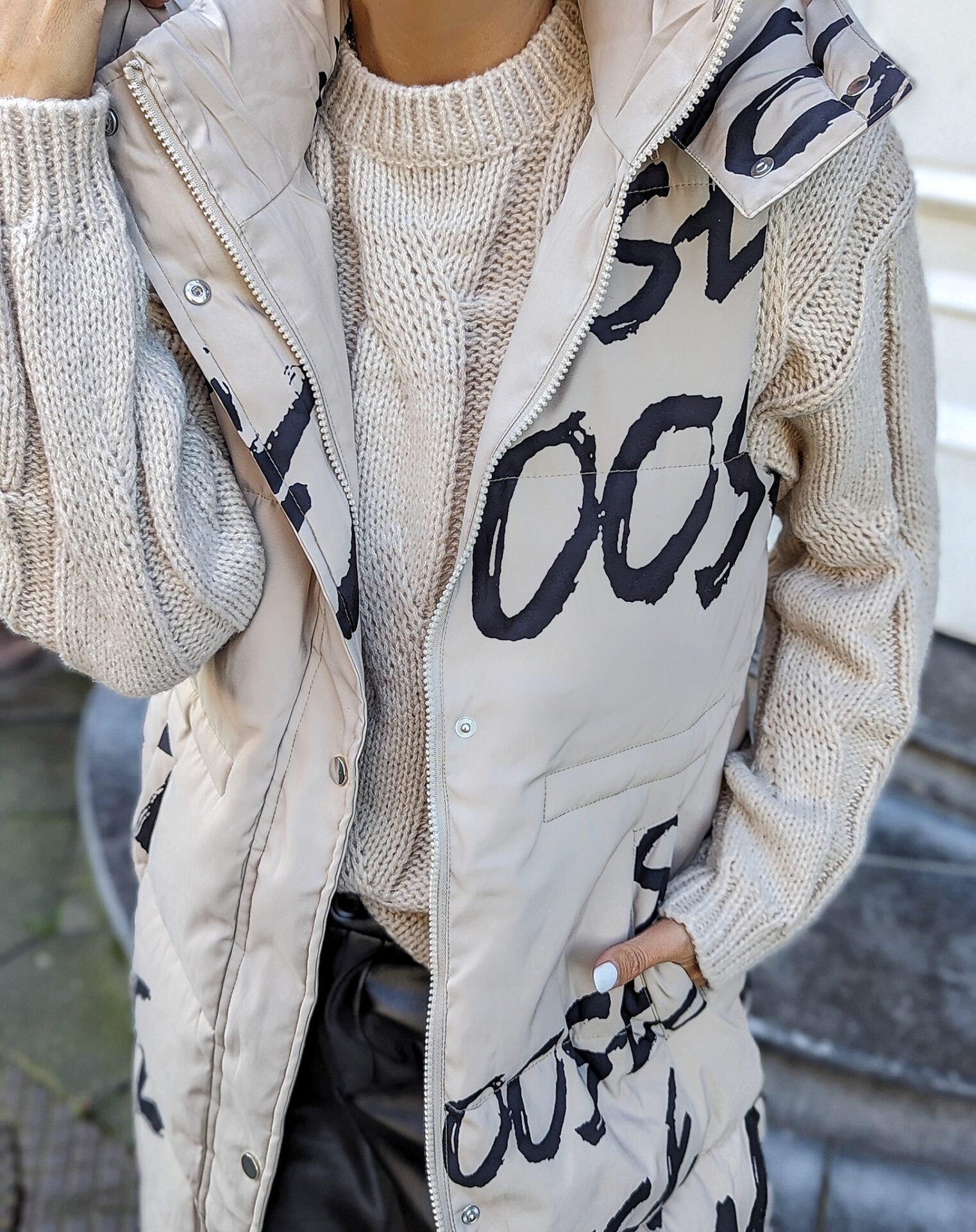 wattierte Steppweste CHOOSE – beige
